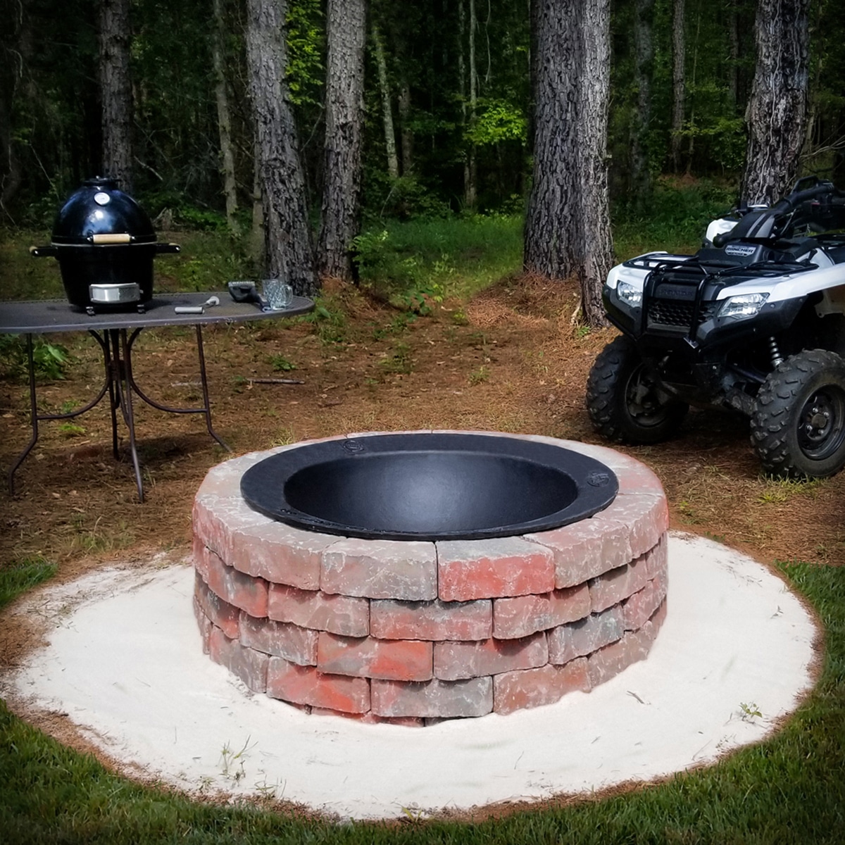 Goldens' Cast Iron 20 Gal Syrup Kettle Fire Pit w/ Stand Made in USA!