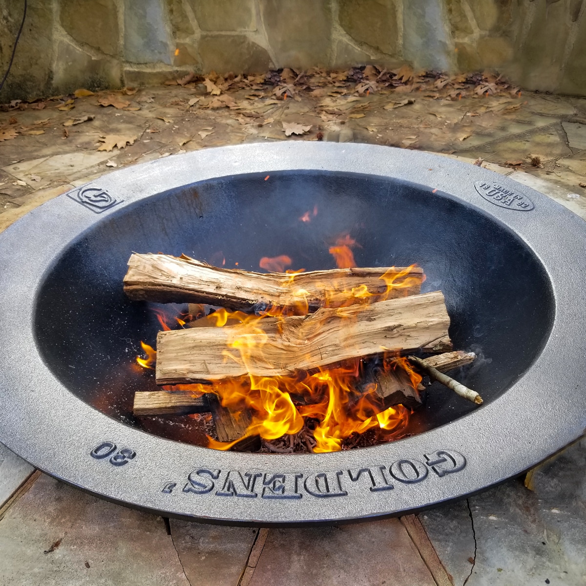 30 Gallon Syrup Kettle Fire Pit, Goldens Cast Iron Fire Pit